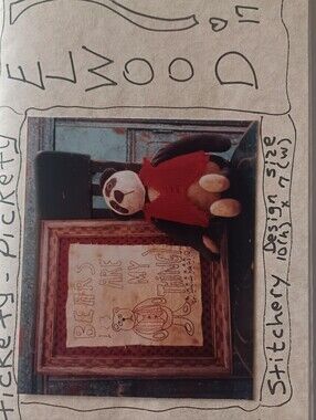Handmade Framed Bear Artwork with  Stuffed Sloth. Uncut